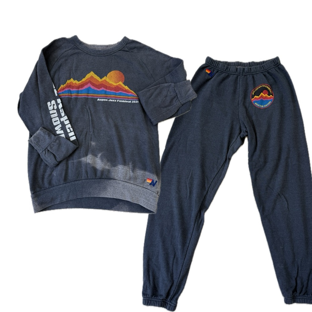 RARE Aviator Nation limited edition Aspen Snow Mass set (navy)
